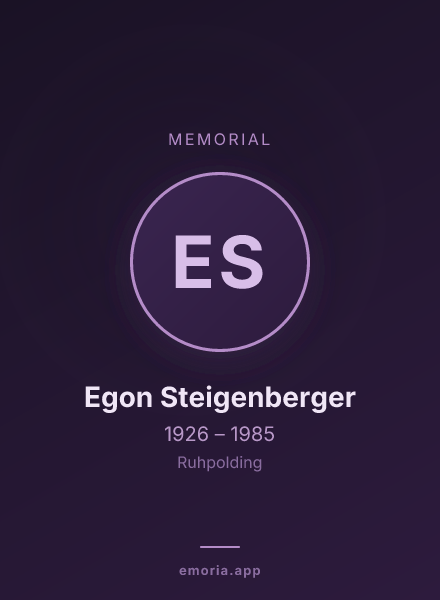 Memorial portrait of Egon Steigenberger