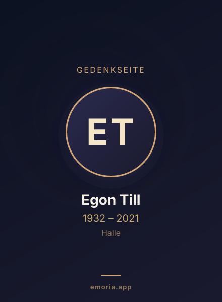 Gedenkportrait von Egon Till