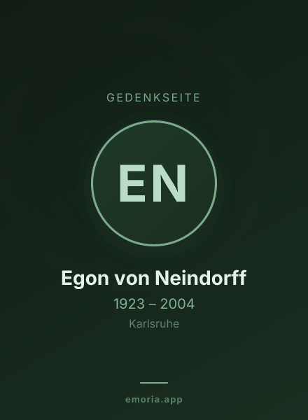 Gedenkportrait von Egon von Neindorff