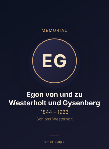 Memorial portrait of Egon von und zu Westerholt und Gysenberg