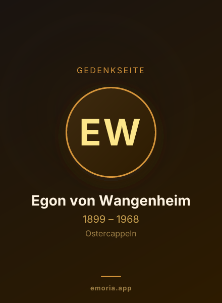 Gedenkportrait von Egon von Wangenheim