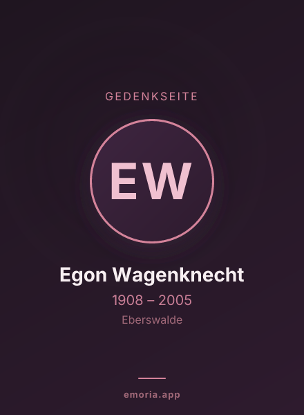 Gedenkportrait von Egon Wagenknecht
