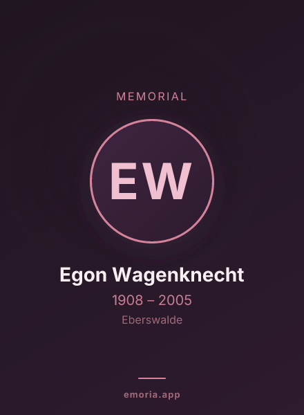 Memorial portrait of Egon Wagenknecht