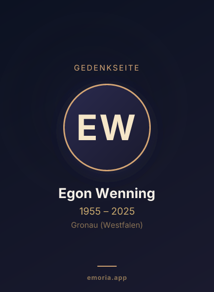 Gedenkportrait von Egon Wenning