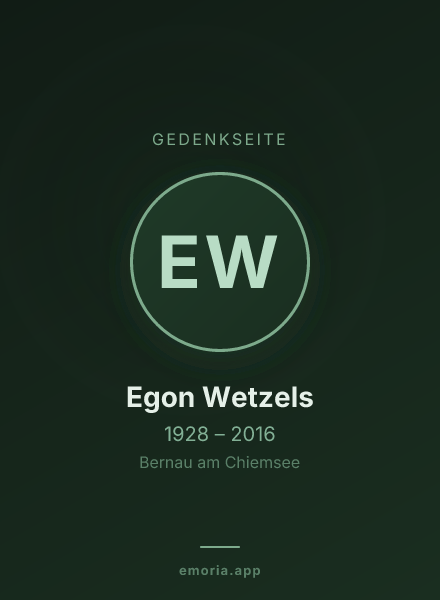 Gedenkportrait von Egon Wetzels