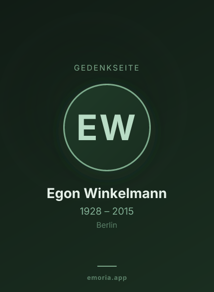 Gedenkportrait von Egon Winkelmann