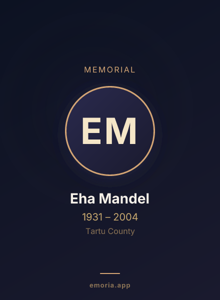 Memorial portrait of Eha Mandel
