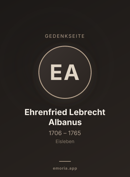 Gedenkportrait von Ehrenfried Lebrecht Albanus