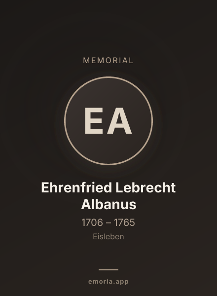 Memorial portrait of Ehrenfried Lebrecht Albanus