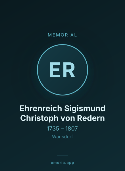 Memorial portrait of Ehrenreich Sigismund Christoph von Redern