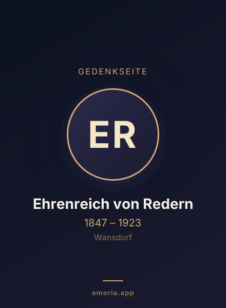 Gedenkportrait von Ehrenreich von Redern