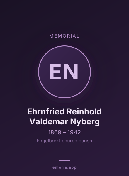 Memorial portrait of Ehrnfried Reinhold Valdemar Nyberg