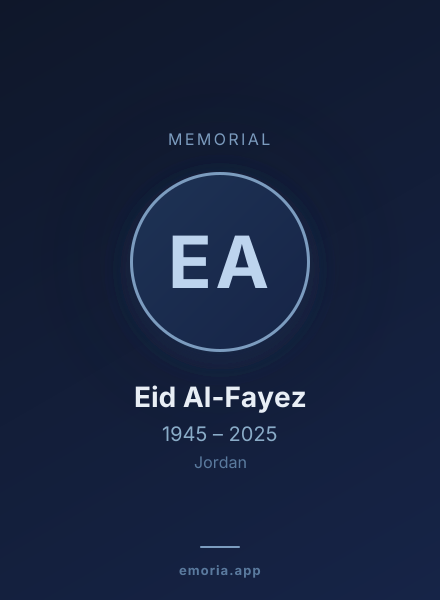 Memorial portrait of Eid Al-Fayez