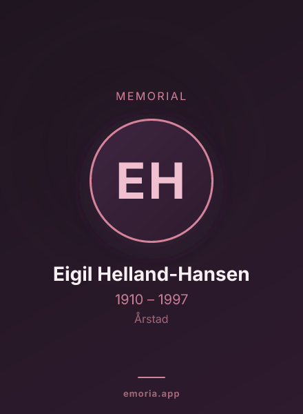 Memorial portrait of Eigil Helland-Hansen