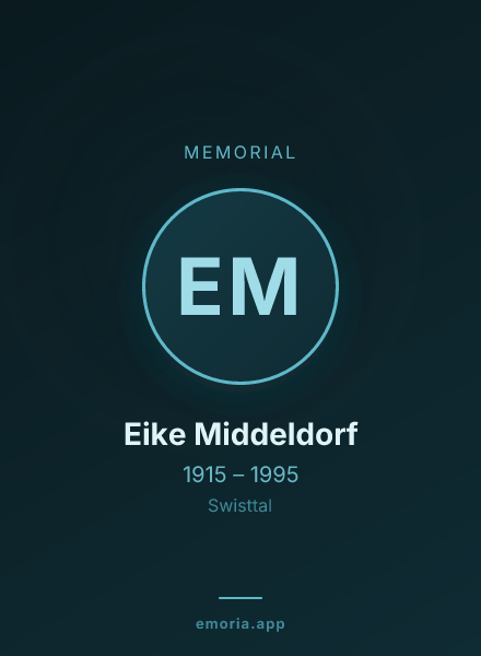 Memorial portrait of Eike Middeldorf