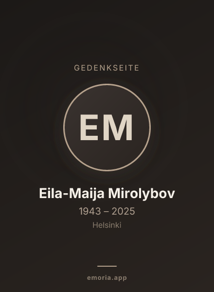 Gedenkportrait von Eila-Maija Mirolybov