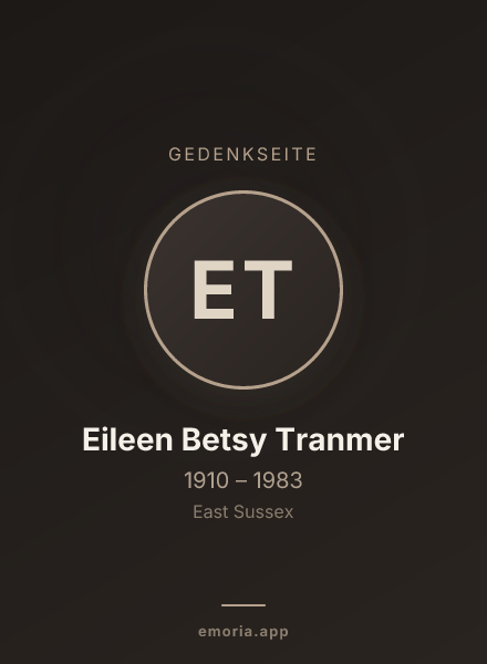 Gedenkportrait von Eileen Betsy Tranmer