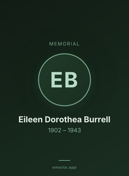 Memorial portrait of Eileen Dorothea Burrell