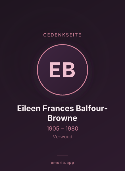 Gedenkportrait von Eileen Frances Balfour-Browne
