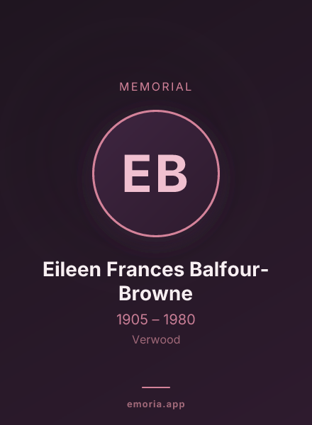 Memorial portrait of Eileen Frances Balfour-Browne