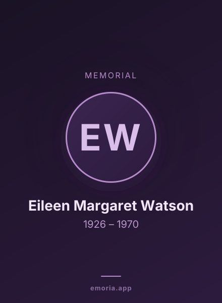 Memorial portrait of Eileen Margaret Watson
