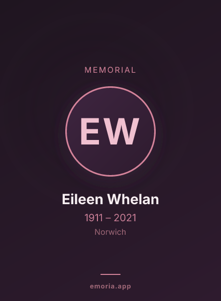 Memorial portrait of Eileen Whelan