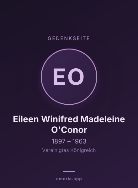 Gedenkportrait von Eileen Winifred Madeleine O'Conor