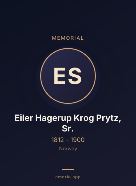 Memorial portrait of Eiler Hagerup Krog Prytz, Sr.