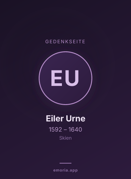 Gedenkportrait von Eiler Urne