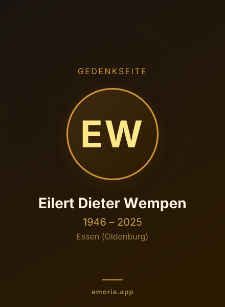 Gedenkportrait von Eilert Dieter Wempen