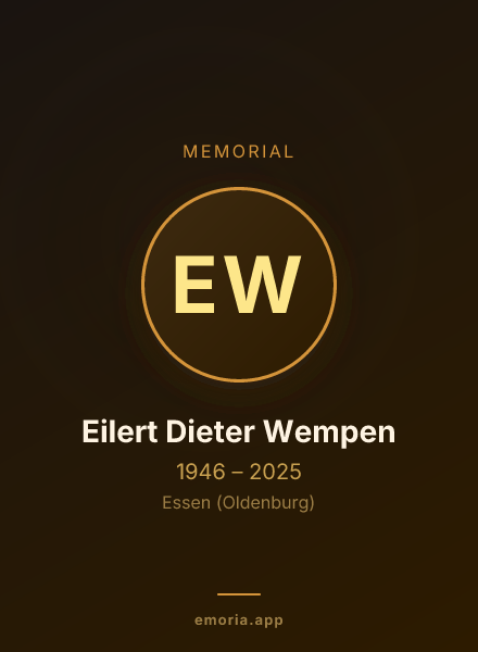Memorial portrait of Eilert Dieter Wempen