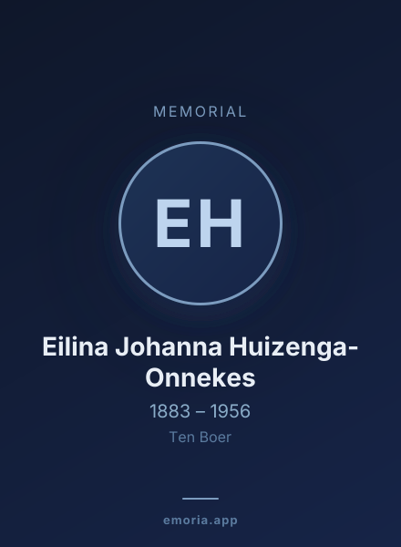 Memorial portrait of Eilina Johanna Huizenga-Onnekes