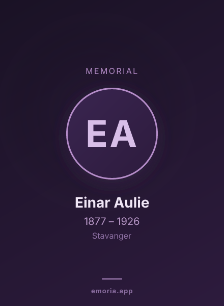 Memorial portrait of Einar Aulie