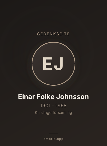 Gedenkportrait von Einar Folke Johnsson