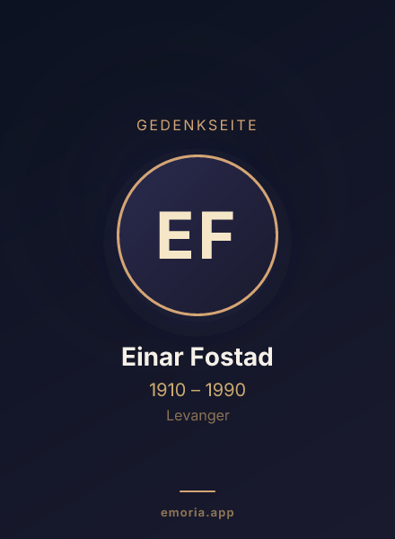 Gedenkportrait von Einar Fostad