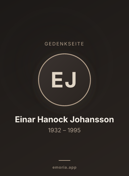 Gedenkportrait von Einar Hanock Johansson