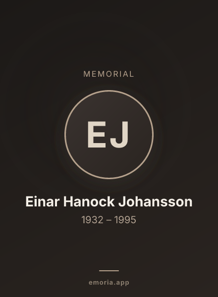 Memorial portrait of Einar Hanock Johansson