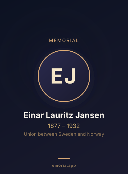 Memorial portrait of Einar Lauritz Jansen