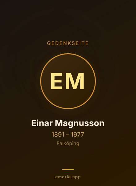Gedenkportrait von Einar Magnusson