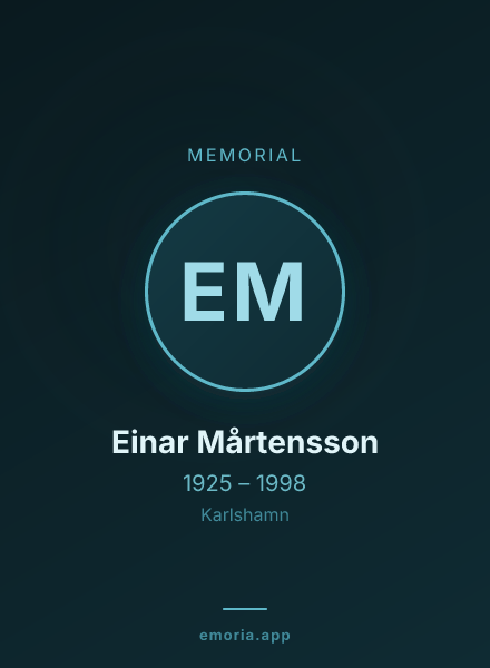 Memorial portrait of Einar Mårtensson