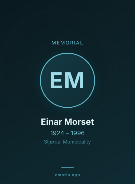 Memorial portrait of Einar Morset