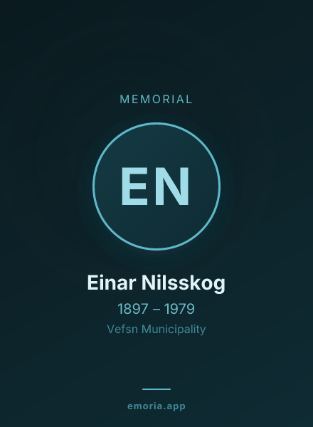 Memorial portrait of Einar Nilsskog