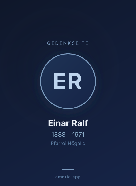 Gedenkportrait von Einar Ralf