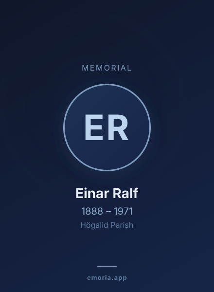 Memorial portrait of Einar Ralf