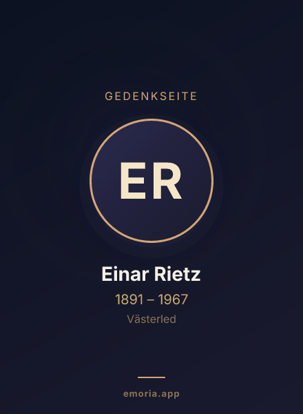Gedenkportrait von Einar Rietz