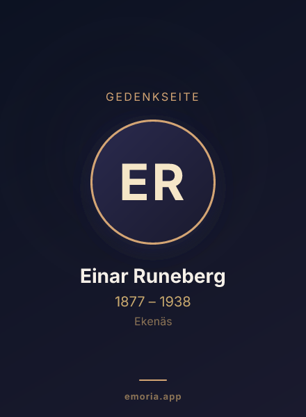 Gedenkportrait von Einar Runeberg