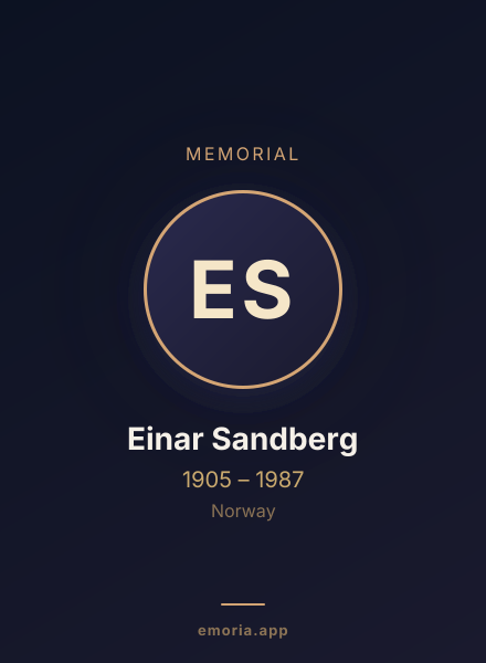 Memorial portrait of Einar Sandberg