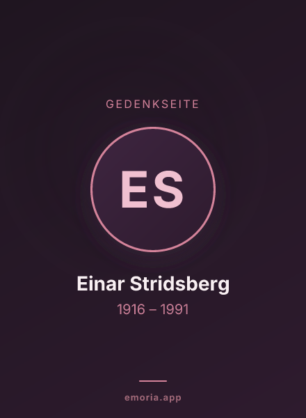 Gedenkportrait von Einar Stridsberg
