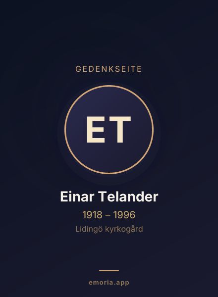 Gedenkportrait von Einar Telander