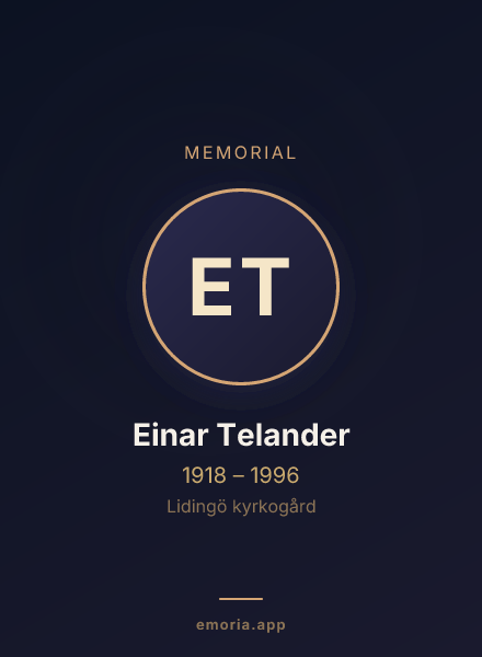 Memorial portrait of Einar Telander